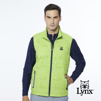 【Lynx Golf】男款吸排功能滿版星空印花鋪棉內刷毛無袖背心(二色)