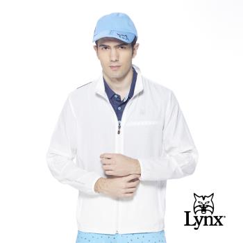 【Lynx Golf】男款吸排透氣易溶紗材質3M反光印花隱形拉鍊口袋長袖外套(二色)