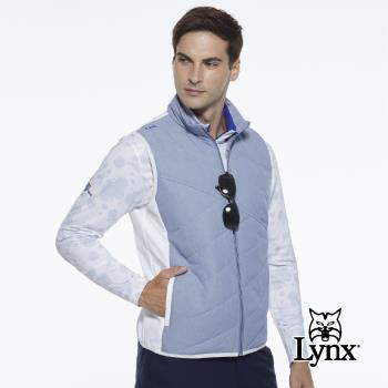 【Lynx Golf】男款防潑水防風保暖科技羽絨異材質剪裁無袖背心(二色)