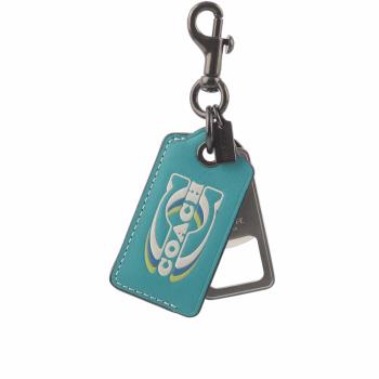COACH Logo 吊牌及開瓶器造型吊飾/鑰匙圈(藍綠色) CJ743 JIO2Y