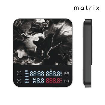【Matrix】M1 PRO 小智 義式手沖LED觸控雙顯咖啡電子秤Type-C充電 (粉液比/分段注水/義式自動計時/硅藻土吸水墊)