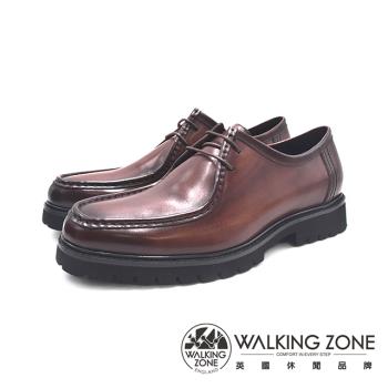 WALKING ZONE(男)粗曠風格厚底車線紳士皮鞋 男鞋-刷棕色