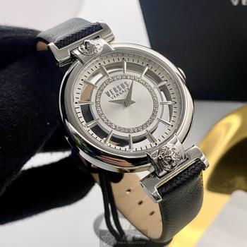 VERSUS VERSACE手錶, 女錶 36mm 銀圓形精鋼錶殼 銀色鏤空, 中二針顯示, 透視錶面款 VV00017