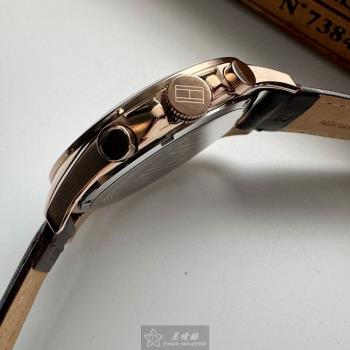 TommyHilfiger手錶, 男女通用錶 46mm 寶藍圓形精鋼錶殼 銀白三眼, 中三針顯示錶面款 TH00053