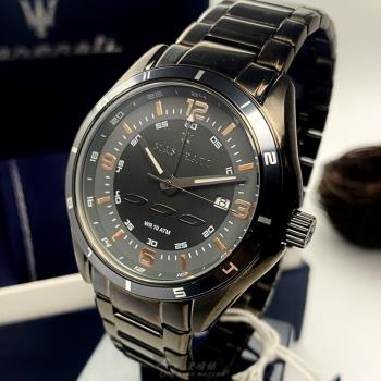 MASERATI手錶, 男錶 46mm 黑圓形精鋼錶殼 黑色運動, 中四針顯示錶面款 R8853124001