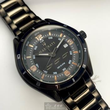 MASERATI手錶, 男錶 46mm 黑圓形精鋼錶殼 黑色運動, 中四針顯示錶面款 R8853124001