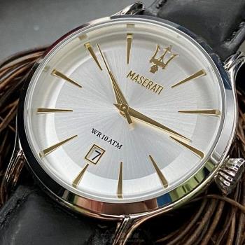 MASERATI手錶, 男女通用錶 42mm 銀圓形精鋼錶殼 白色簡約錶面款 R8851118002