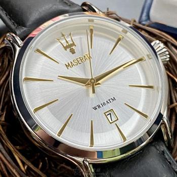 MASERATI手錶, 男女通用錶 42mm 銀圓形精鋼錶殼 白色簡約錶面款 R8851118002