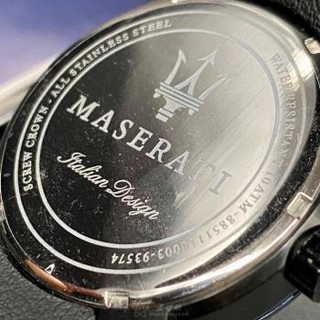 MASERATI手錶, 男錶 46mm 黑圓形精鋼錶殼 黑色中三針顯示, 運動錶面款 R8851110003