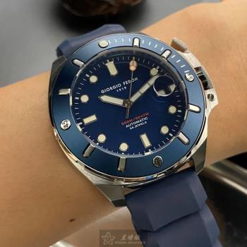GiorgioFedon1919手錶, 男錶 46mm 寶藍圓形精鋼錶殼 寶藍色運動潛水錶錶面款 GF00101