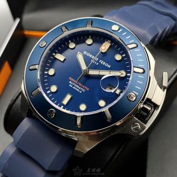 GiorgioFedon1919 喬治飛登男錶 46mm 寶藍圓形精鋼錶殼 寶藍色運動潛水錶錶面款 GF00101