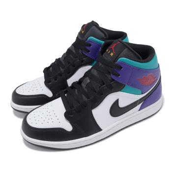 Nike 休閒鞋 Air Jordan 1 Mid 男鞋 黑 紫 AJ1 一代 喬丹 中筒 DQ8426-154
