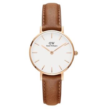 【Daniel Wellington】Petite Durham 28mm淺棕色真皮皮革錶-DW00100228