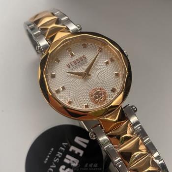 VERSUS VERSACE 凡賽斯女錶 32mm 玫瑰金芒星精鋼錶殼 白色中二針顯示錶面款 VV00365