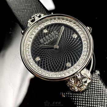 VERSUS VERSACE手錶, 女錶 34mm 銀圓形精鋼錶殼 黑色中二針顯示錶面款 VV00319