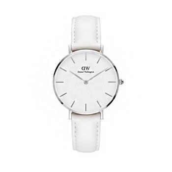 DW Daniel Wellington 經典中的獨特時尚優質皮革腕錶-白/28mm-DW00100250