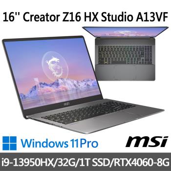 msi Creator Z16 HX Studio A13VF-015TW 16吋(i9-13950HX/32G/1T SSD/RTX4060-8G)