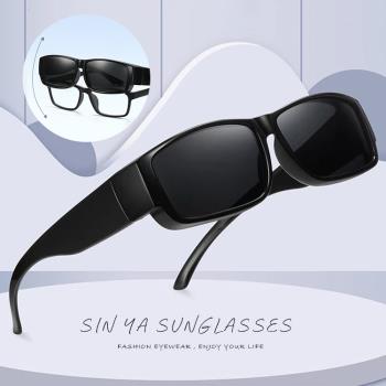 【SINYA】偏光太陽眼鏡 經典方框 可外掛式套鏡 Polarized抗UV400/可套鏡/防眩光/遮陽