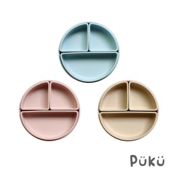 【PUKU藍色企鵝】午茶自由派矽膠吸盤餐盤(三色)