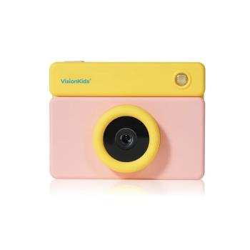 (婦幼贈禮加贈32GB記憶卡) (超大四吋觸控螢幕+4900萬像素鏡頭)日本VisionKids HappiCAMU ハピカムT4 兒童相機-粉