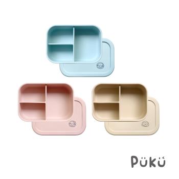 【PUKU藍色企鵝】午茶華夫格分隔矽膠餐盒(三色)