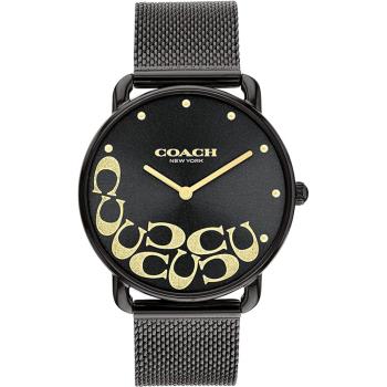 COACH 星砂LOGO C 米蘭帶時尚腕錶/黑/36mm/CO14504340