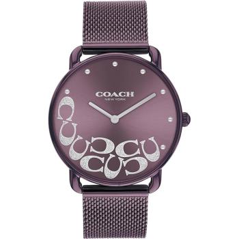 COACH 星砂LOGO C 米蘭帶時尚腕錶/紫/36mm/CO14504339