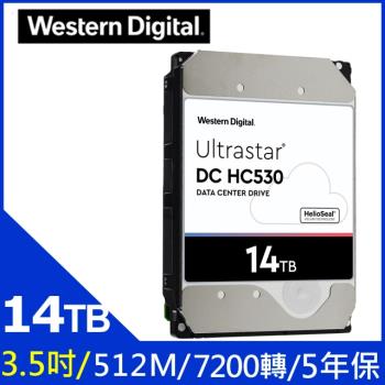 【WD 威騰】Ultrastar DC HC530 14TB 3.5吋 企業級內接硬碟(WUH721814ALE6L4)