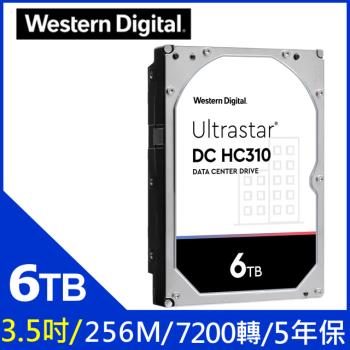 【WD 威騰】Ultrastar DC HC310 6TB 3.5吋 企業級內接硬碟(HUS726T6TALE6L4)