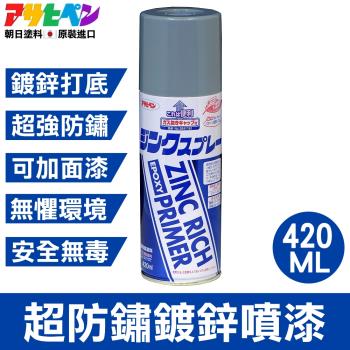 日本Asahipen-超防鏽鍍鋅噴漆 420ML 底漆/灰色