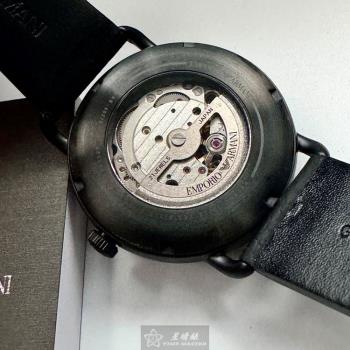 ARMANI手錶, 男錶 44mm 黑圓形精鋼錶殼 黑色鏤空, 中三針顯示錶面款 AR00050