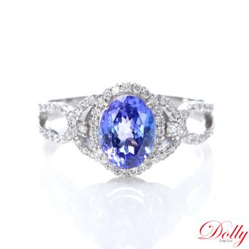Dolly 14K金 天然丹泉石1克拉鑽石戒指(007)