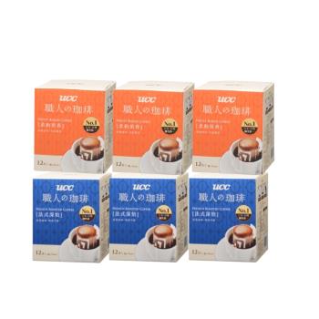UCC 職人系列-綜合風味濾掛式咖啡(8gx12入)x6盒組(柔和果香+法式)