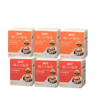 UCC 職人系列-綜合風味濾掛式咖啡(8gx12入)x6盒組(柔和果香+炭燒)