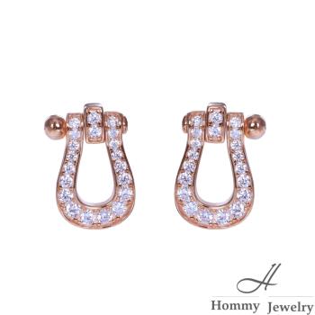 【Hommy Jewelry】BLUMEN  馬蹄 |  奧地利鑽鋯耳環(925純銀 K金)