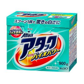 日本Kao Attack高活性酵素洗衣粉900g x1盒(高活性/綠)