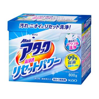 日本Kao Attack高浸透酵素洗衣粉800g x1盒(高浸透/藍)