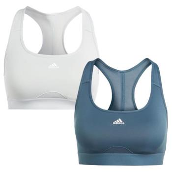 Adidas 女裝 運動內衣 中度支撐 可拆式胸墊 灰/藍綠【運動世界】IK0167/IK0168