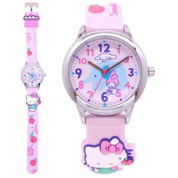 Hello Kitty 可愛模樣滿分時尚造型腕錶-淺粉色-KT077LWPP