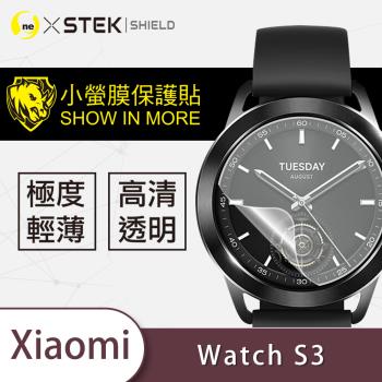【O-ONE】Xiaomi 小米 watch S3 手錶『小螢膜』滿版全膠螢幕保護貼超跑包膜頂級原料犀牛皮(一組兩入)