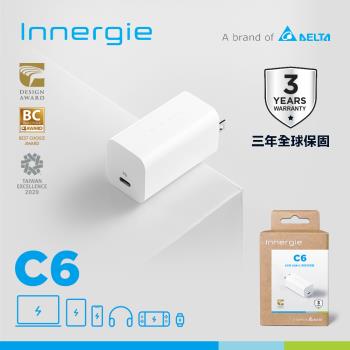 台達Innergie C6 GaN 氮化鎵 60瓦 USB-C 萬用充電器 (摺疊版)