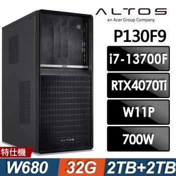 Acer Altos P130F9 商用工作站 (i7-13700F/32G/2TB+2TB SSD/RTX4070Ti_12G/700W/W11P)