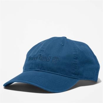 Timberland 中性款深牛仔藍棉質帆布棒球帽|A1F54288