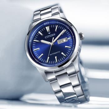 CITIZEN星辰 Mechanical系列 Day-Date 都會時尚 機械腕錶 NH8400-87L
