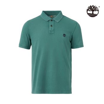 Timberland 男款藍綠色休閒短袖Polo衫|A6R29CL6