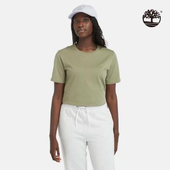 Timberland 女款灰綠色休閒短袖T恤|A6ATE590
