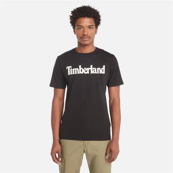 Timberland 男款黑色Logo印花有機棉短袖T恤|A6DN3001