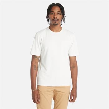 Timberland 男款復古白Logo休閒短袖T恤|A2QB7CM9