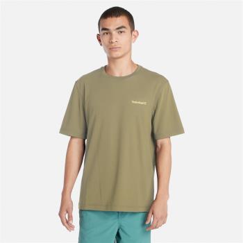 Timberland 男款灰綠色Logo休閒短袖T恤|A2QB7590