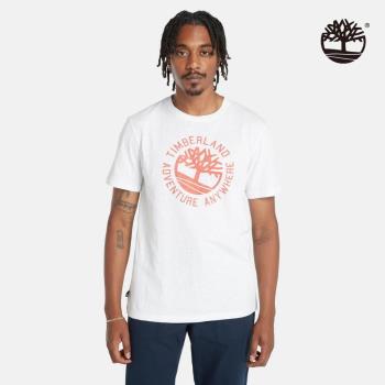 Timberland 男款白色標語Logo短袖T恤|A2Q4A100